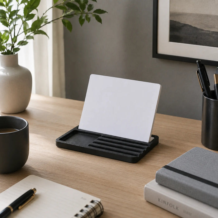 Adel Wooden Ipad Stand With Slots, Small - Black
