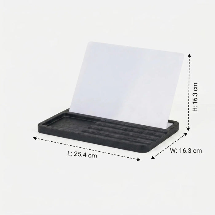 Adel Wooden Ipad Stand With Slots, Small - Black