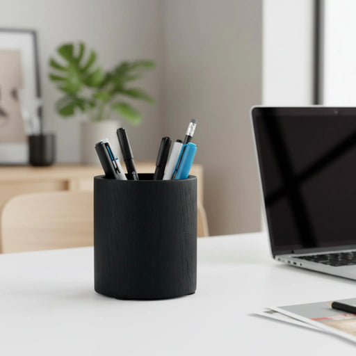 Adel Wooden Pen Holder - Black Homelves