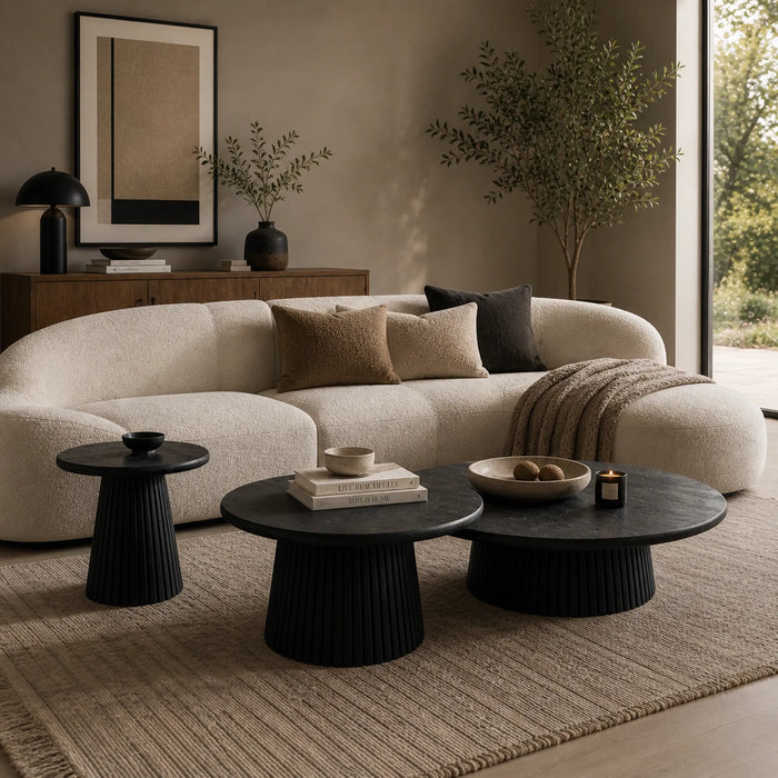 Agnus Coffee And Side Table, Set of 3 - Black