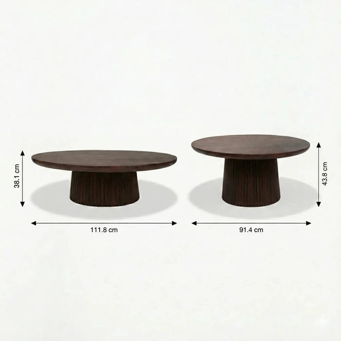 Agnus Coffee And Side Table, Set of 3 - Walnut Homelves