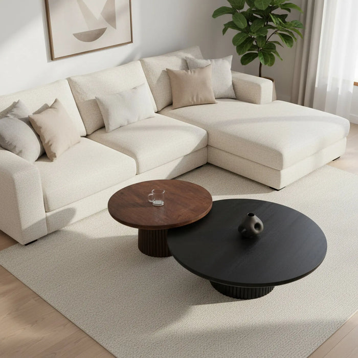 Agnus Table Set - Black & Walnut