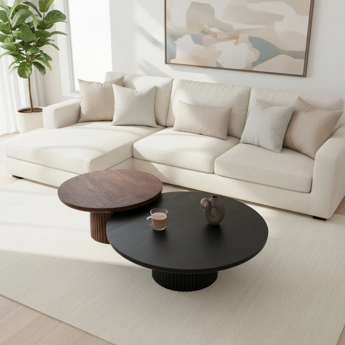 Agnus Table Set - Black & Walnut