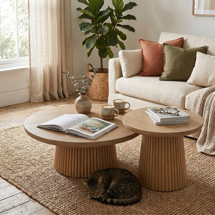 Agnus Table, Set of 3 - Natural