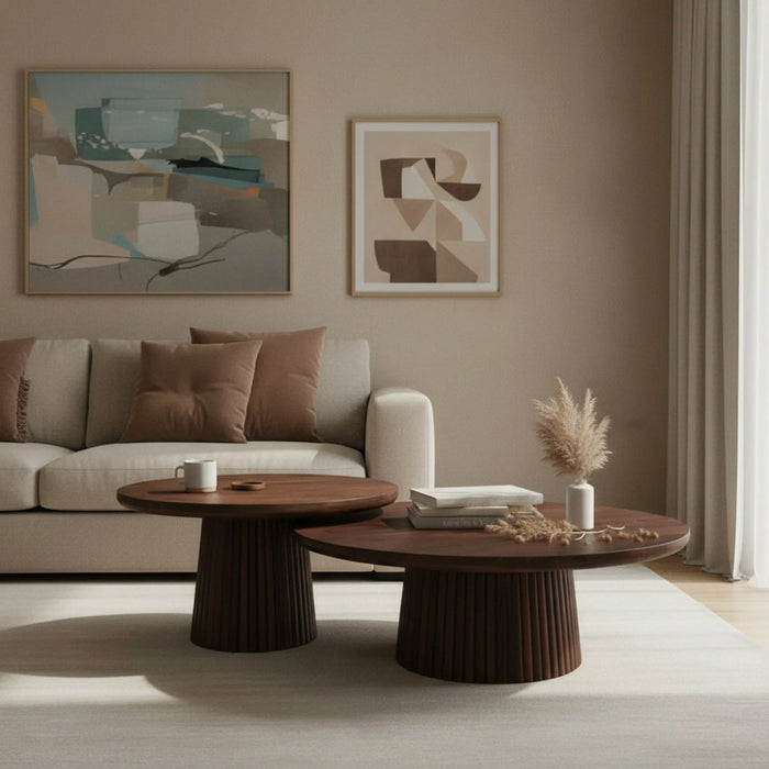 Agnus Table Set - Walnut