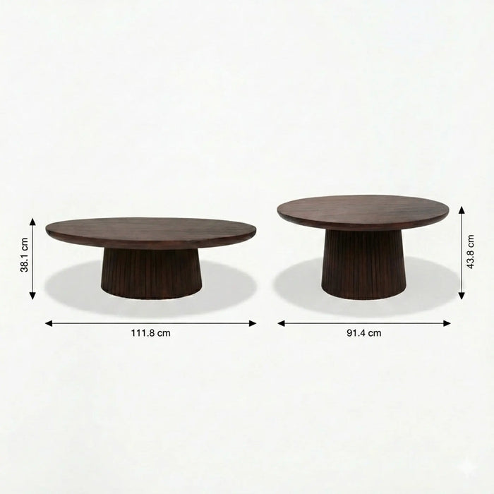 Agnus Table Set - Walnut