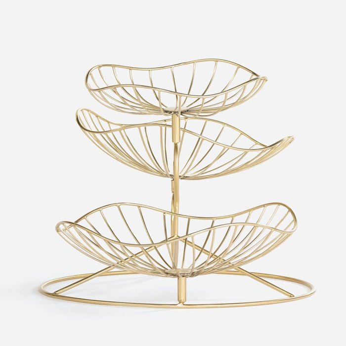 Arra 3 Tier Wire Serving Stand - Gold