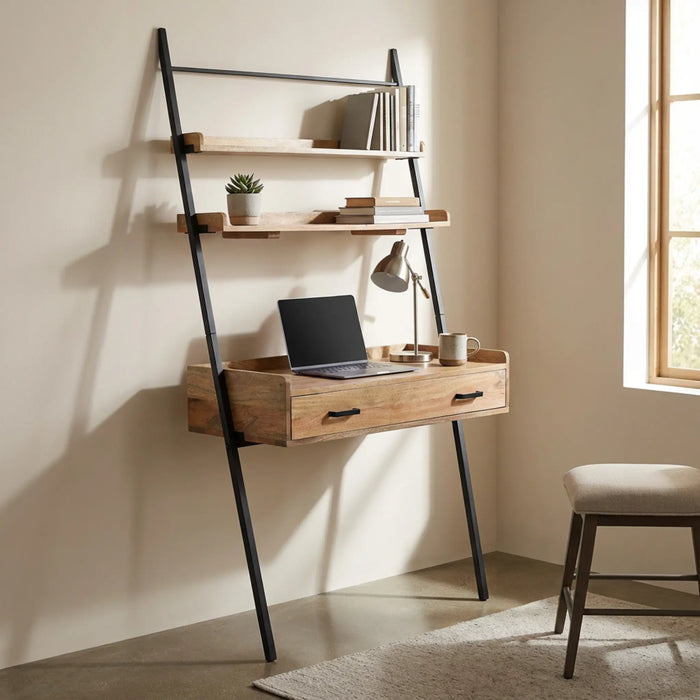Array Ladder Desk With EPL Finish - Natural & Black