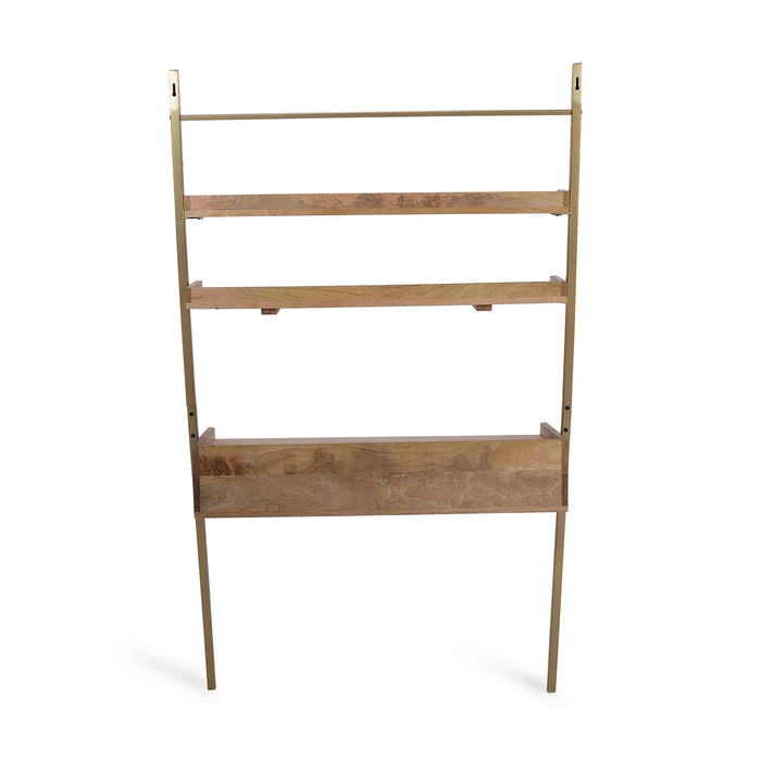 Array Ladder Desk With EPL Finish - Natural & Gold