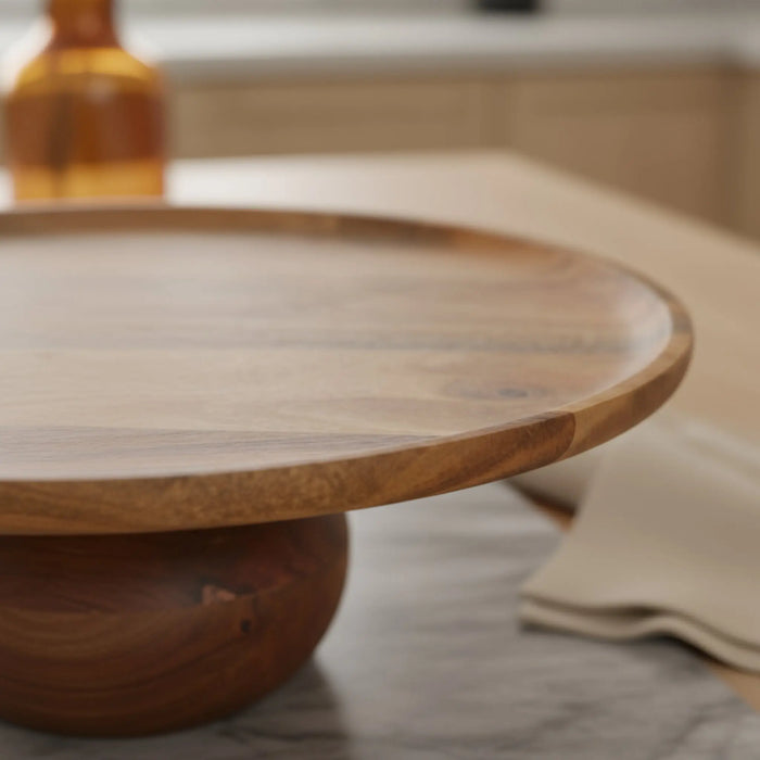 Ash Wooden Cake Stand, Large - Natural