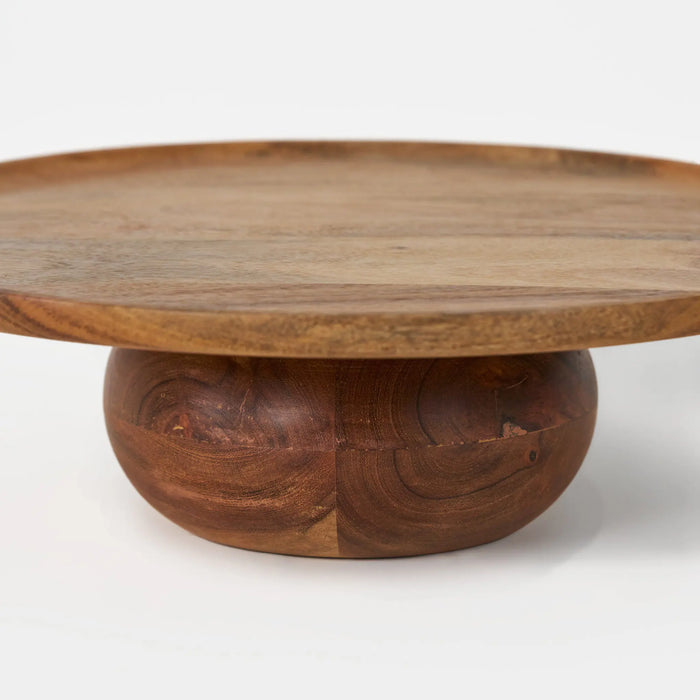Ash Wooden Cake Stand, Large - Natural
