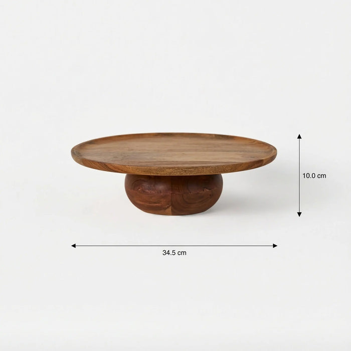 Ash Wooden Cake Stand, Large - Natural