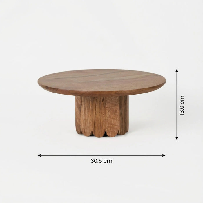 Ash Wooden Cake Stand, Medium - Natural