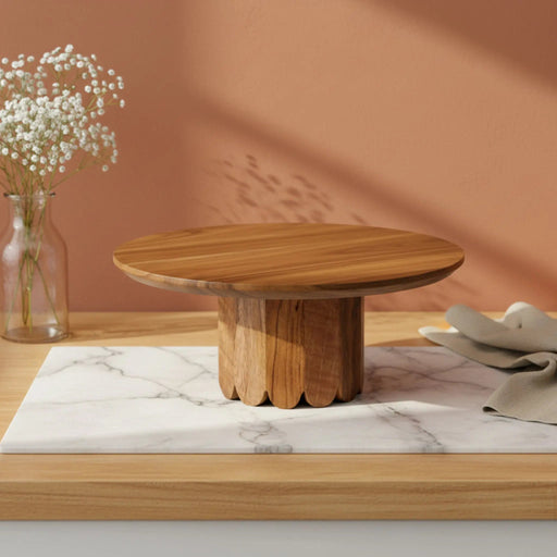 Ash Wooden Cake Stand, Medium - Natural Homelves