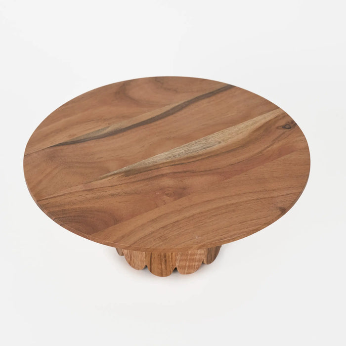Ash Wooden Cake Stand, Medium - Natural