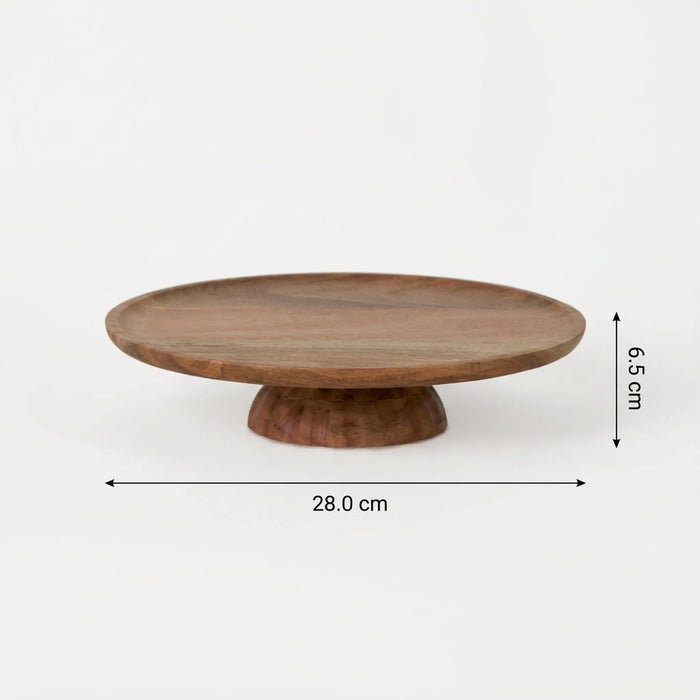 Ash Wooden Cake Stand, Small - Natural