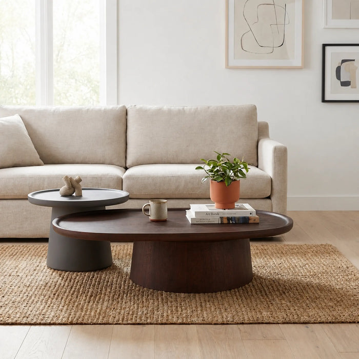 Ava & Eva Table Set - Walnut & Grey