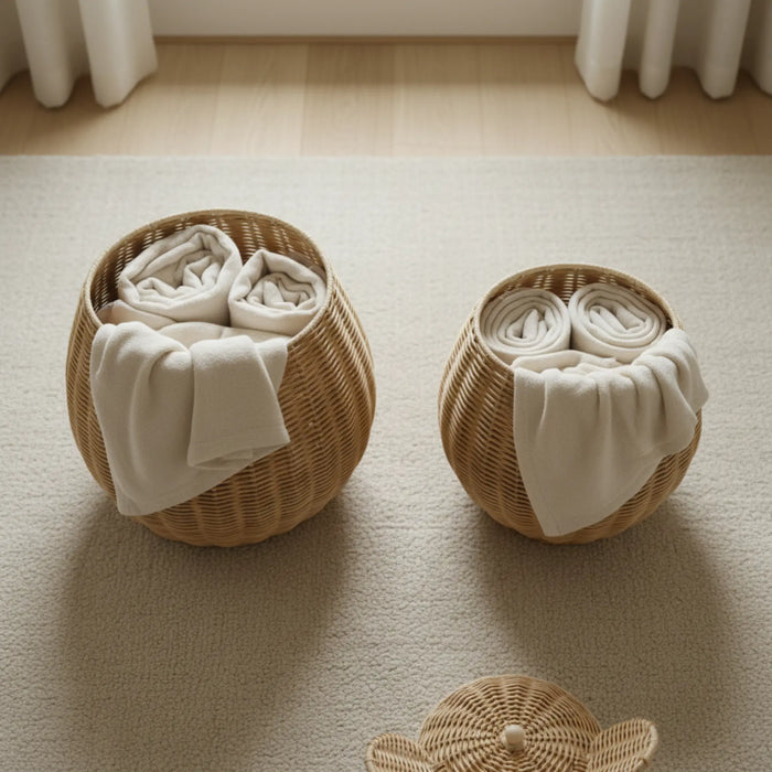 Barney Storage Basket, Set Of 2 - Natural