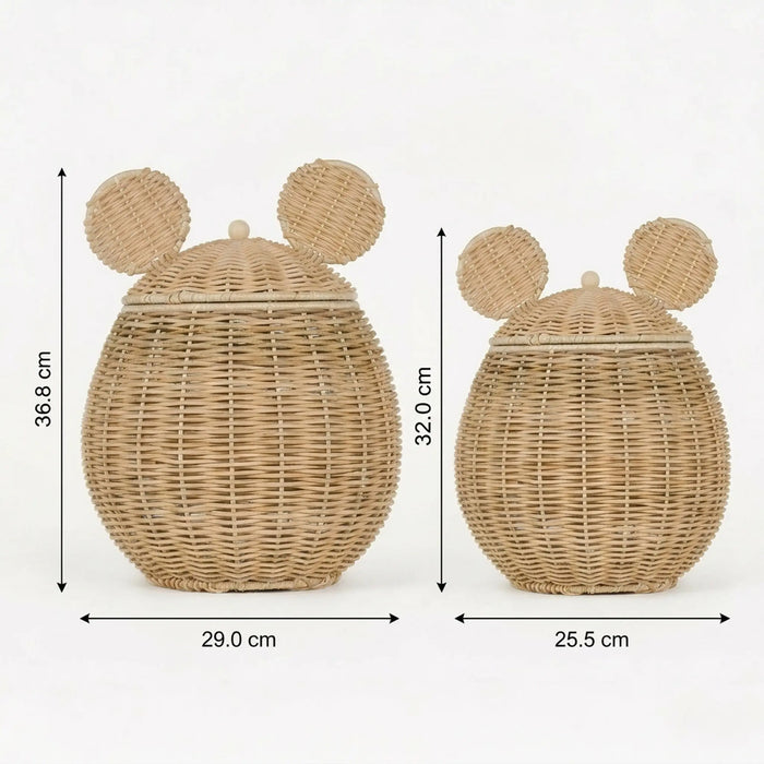 Barney Storage Basket, Set Of 2 - Natural