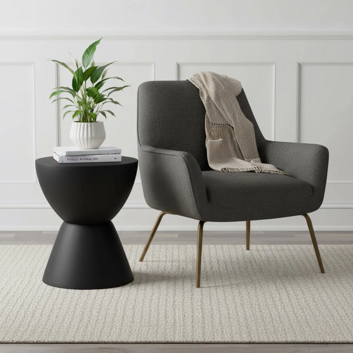 Barrel Metal Side Table - Black