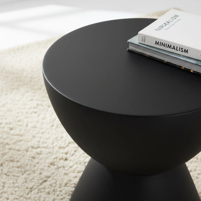 Barrel Metal Side Table - Black