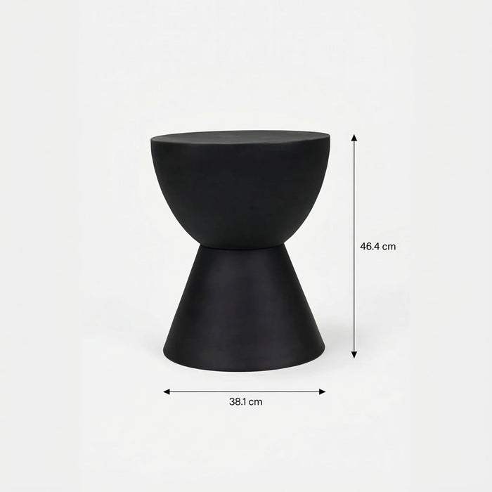 Barrel Metal Side Table - Black