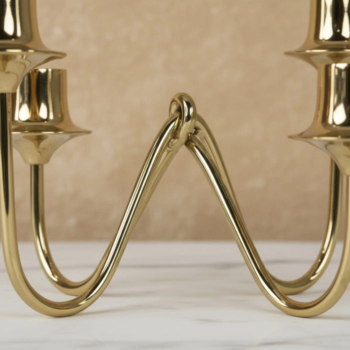Bezel Metal Candle Holder, Gold