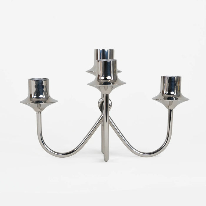 Bezel Metal Candle Holder, Silver