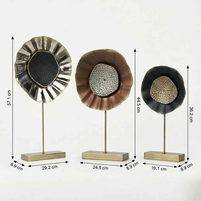 Caddis Metal Decorative Accent, Set Of 3 - Brown