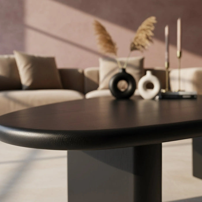 Calvin Rectangular Wooden Coffee Table - Black