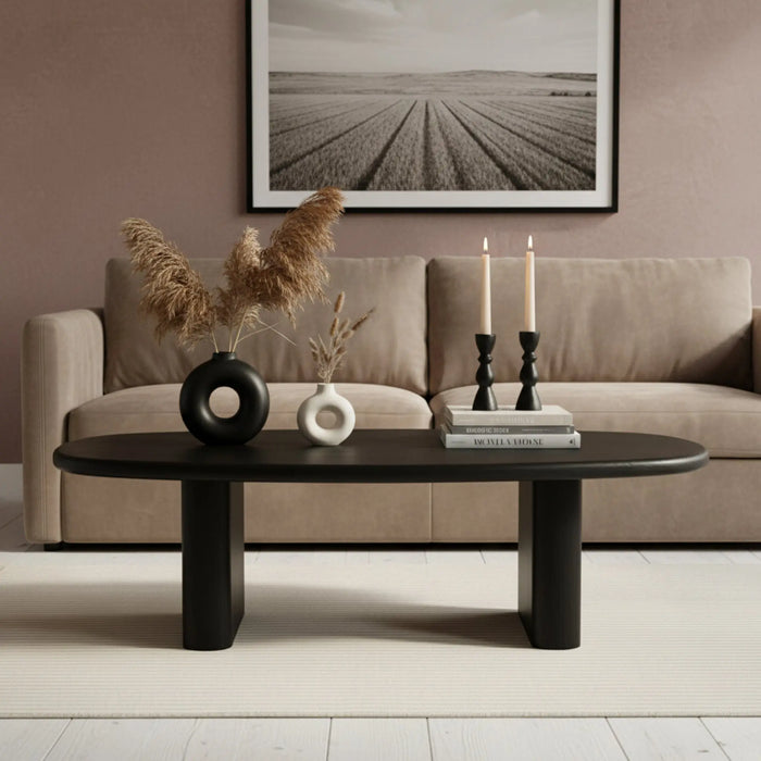Calvin Rectangular Wooden Coffee Table - Black
