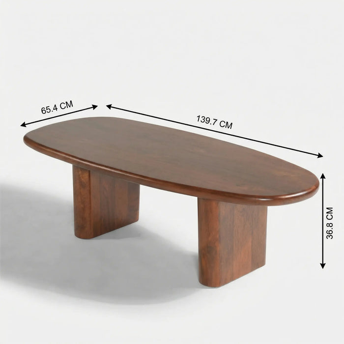 Calvin Rectangular Wooden Coffee Table - Walnut