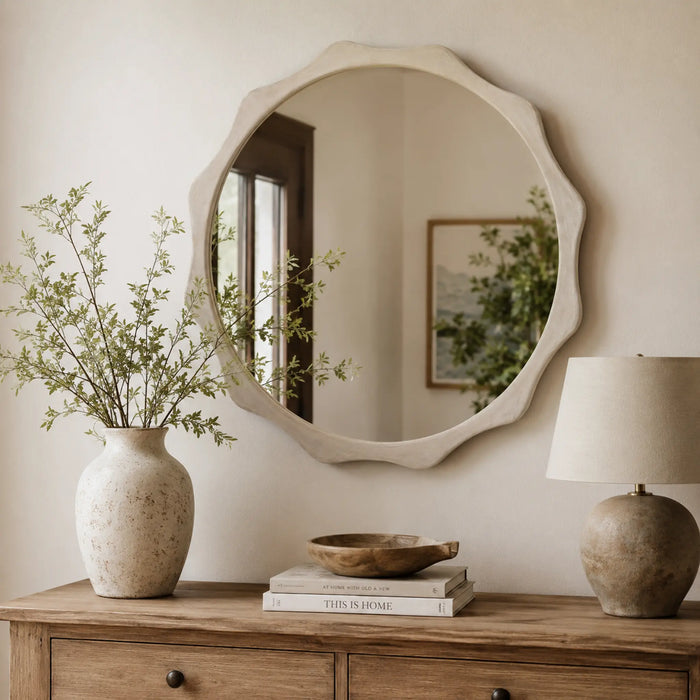 Celestia Wall Mirror - White Wash