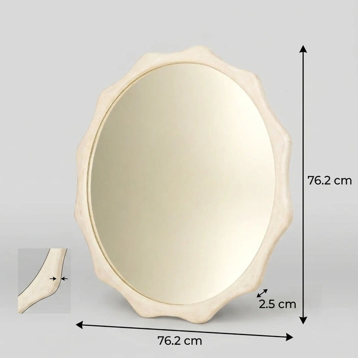 Celestia Wall Mirror - White Wash