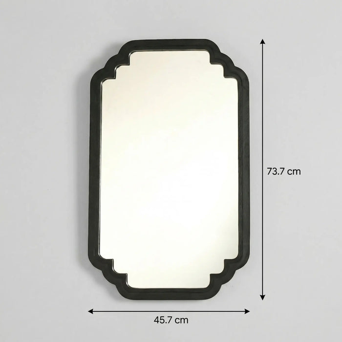 Celia Rectangular Wall Mirror With Wooden Frame - Black