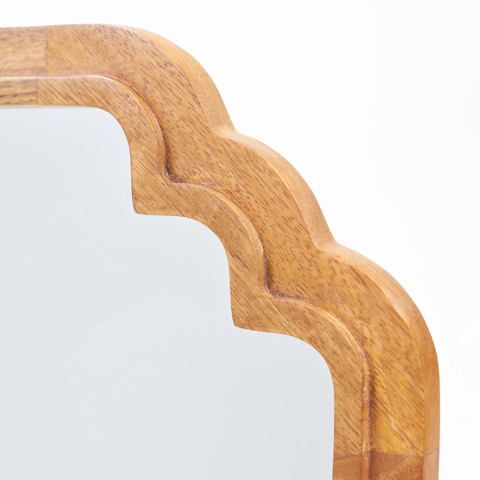 Celia Rectangular Wall Mirror With Wooden Frame - Honey