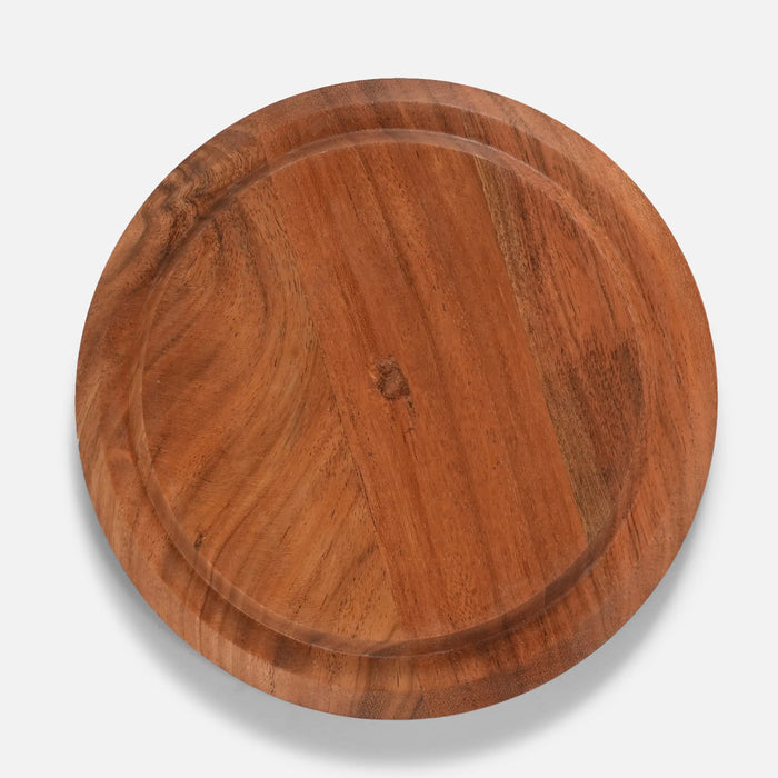 Dome Serving Platter With Glass Cover, Small - Natural