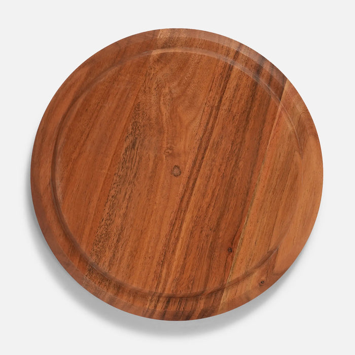 Dome Wooden Platter With Glass Cover, Large - Natural