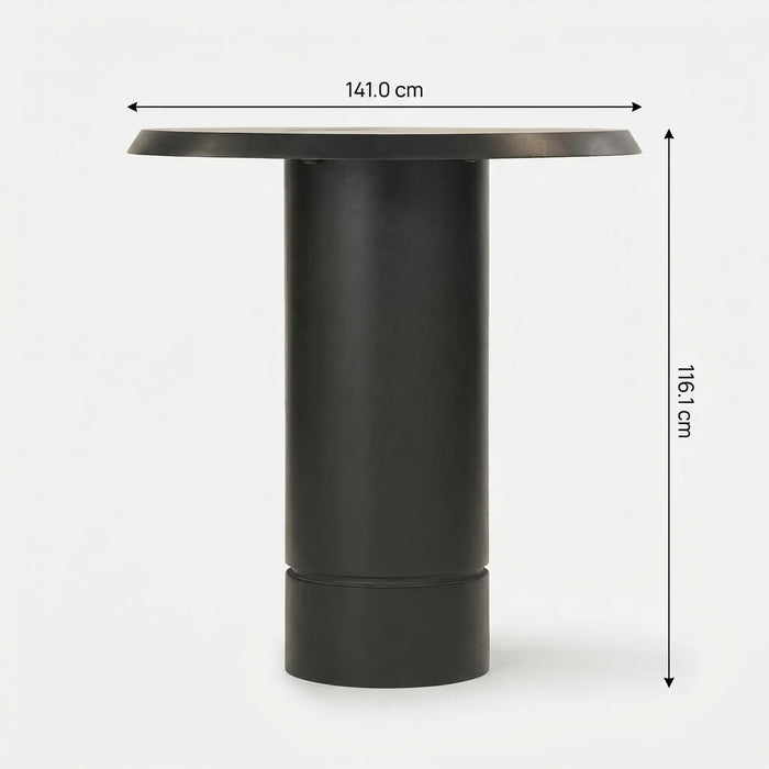 Eden Pedestal Round Side Table, Tall - Black