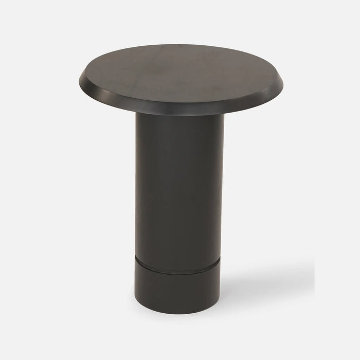 Eden Pedestal Round Side Table, Tall - Black