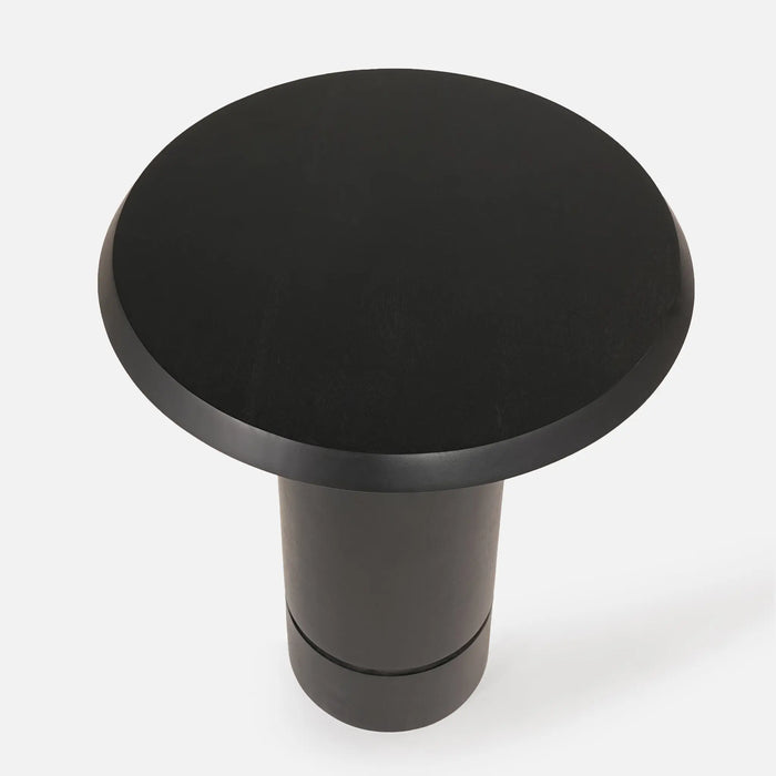 Eden Pedestal Round Side Table, Tall - Black