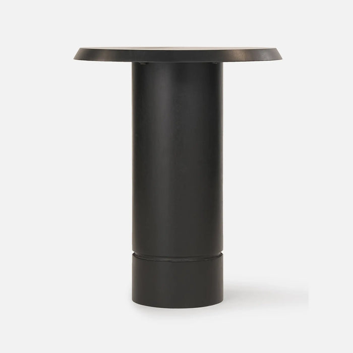 Eden Pedestal Round Side Table, Tall - Black