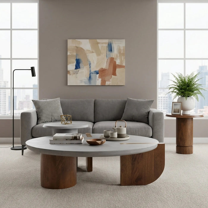 Eden Table Set - Grey & Walnut