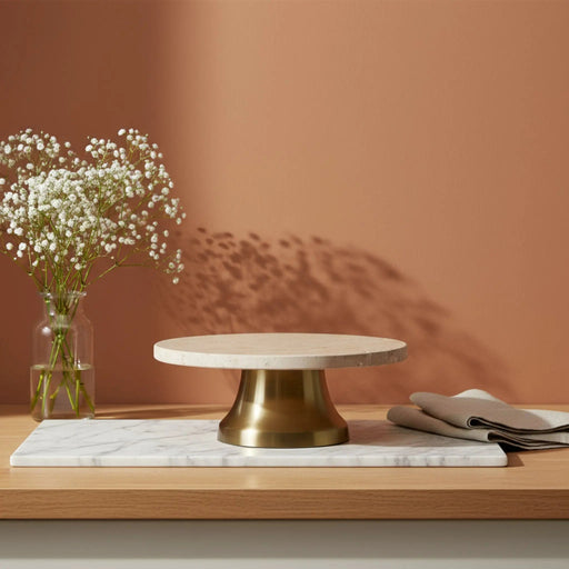 Eira Marble Cake Stand - Gold Homelves