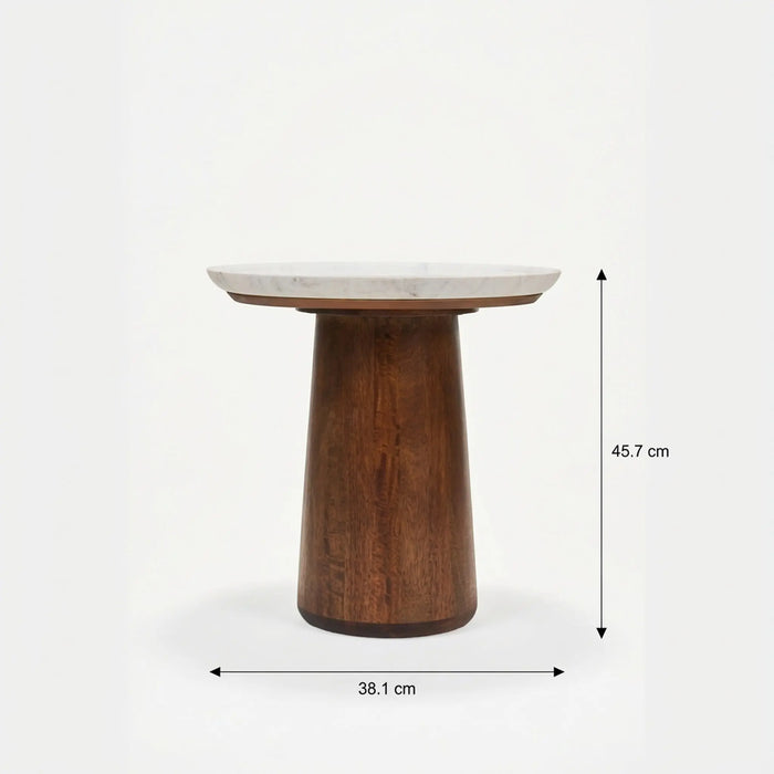 Elara Side Table with Marble Top