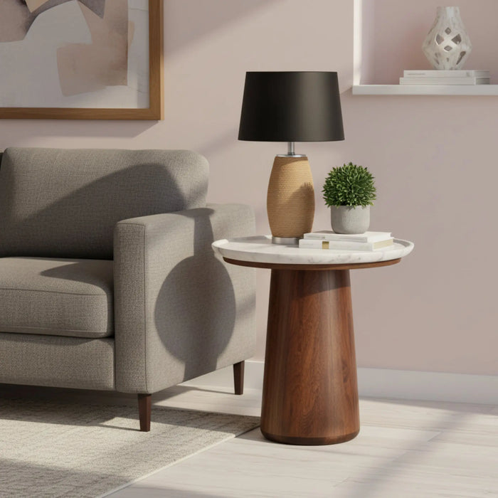 Elara Side Table with Marble Top