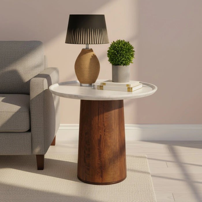 Elara Side Table with Marble Top
