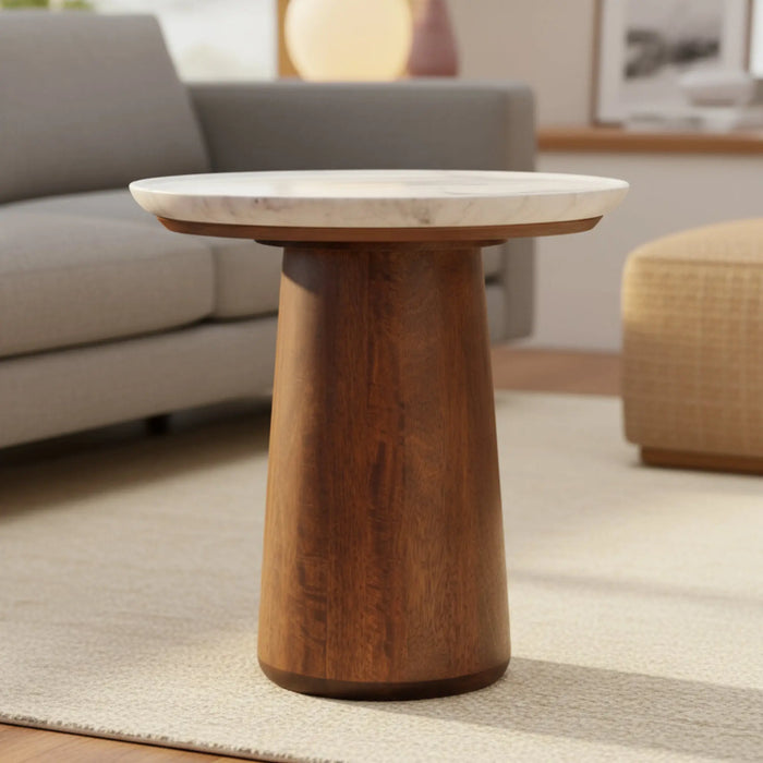 Elara Side Table with Marble Top