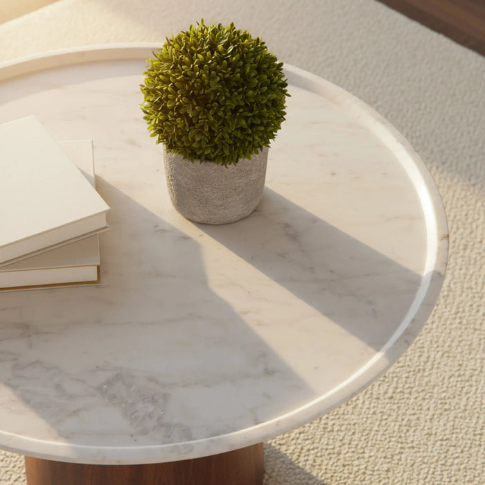 Elara Side Table with Marble Top