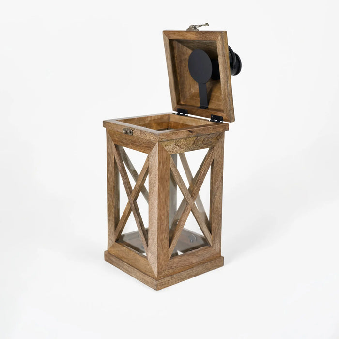 Eon Wooden Lantern, Large - Natural